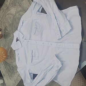 VICTORIA'S SECRET WOMENS COLARED LONG SLEEVE BLUE SHIRT LARGE LIKE NEW